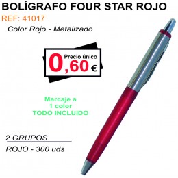 BOLÍGRAFO FOUR STAR ROJO
