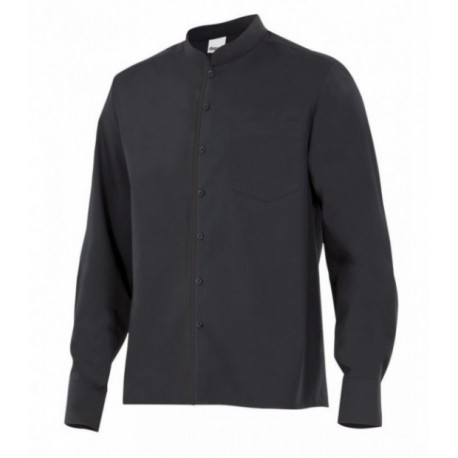 CAMISA CON CUELLO MAO CON VIVO DE COLOR